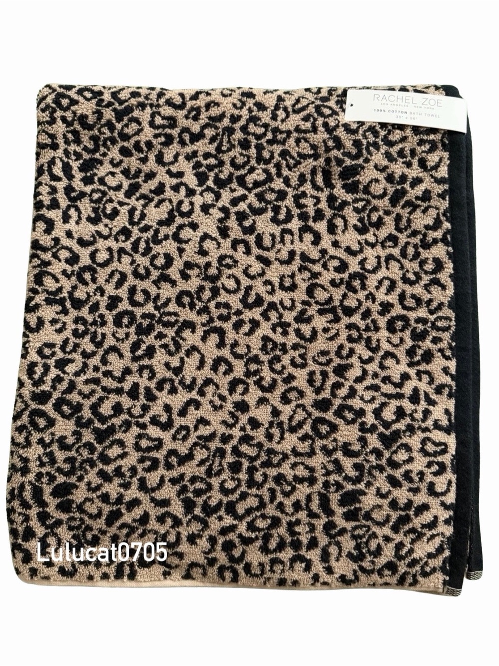 Rachel Zoe (1) Leopard Cheetah Print 100% Cotton bath Towel Bathroom Decor
